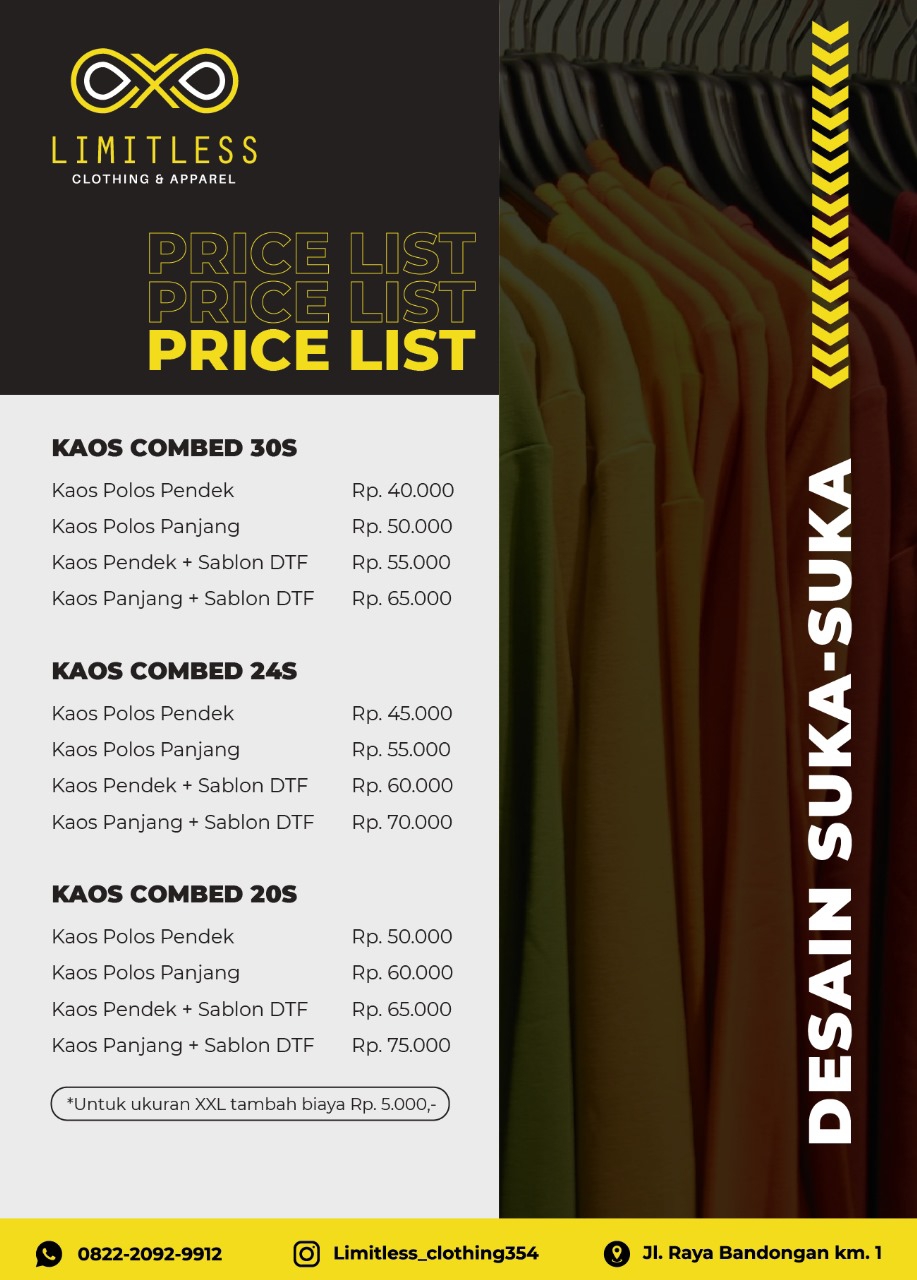 Kaos Panjang 24s + Sablon DTF